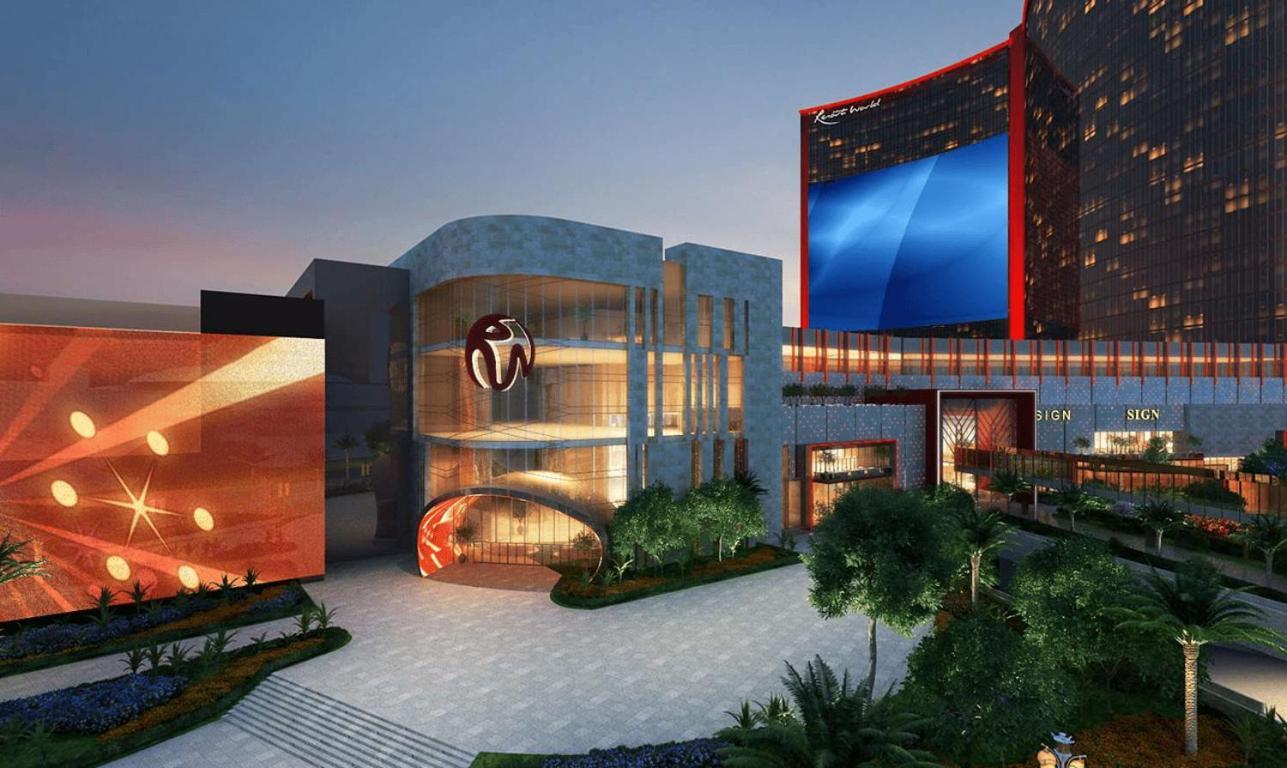 Las Vegas Hilton At Resorts World Exterior photo The new building of the National Stadium